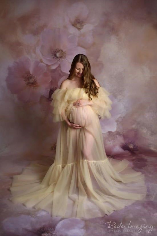 Kate Tubeless Mesh Maternity Photoshoot Dress - Kate Backdrop AU