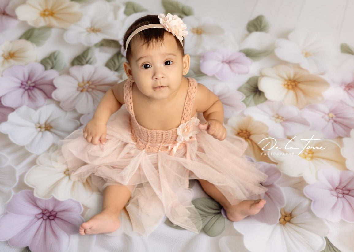 Kate Newborn Floral Rug Wood Rubber Floor Mat Designed by Mini MakeBelieve - Kate Backdrop AU