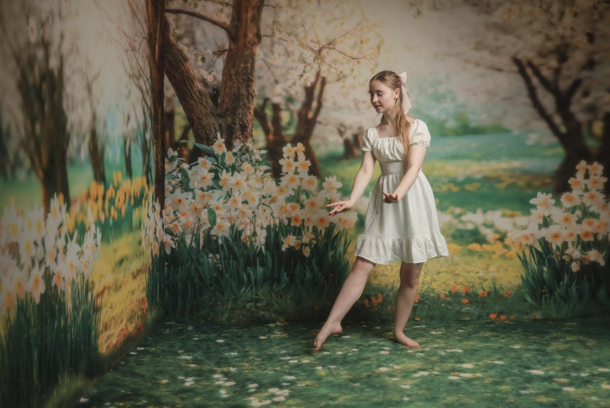 Kate Spring Forest Grass Flowers Room Set(8ftx8ft&10ftx8ft&8ftx10ft) - Kate Backdrop AU