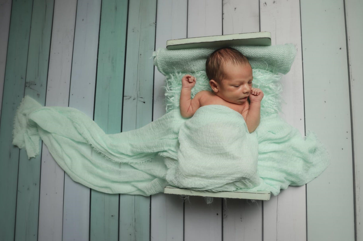 Kate Mint White Wooden Plank Rubber Floor Mat Designed by Mini MakeBelieve - Kate Backdrop AU