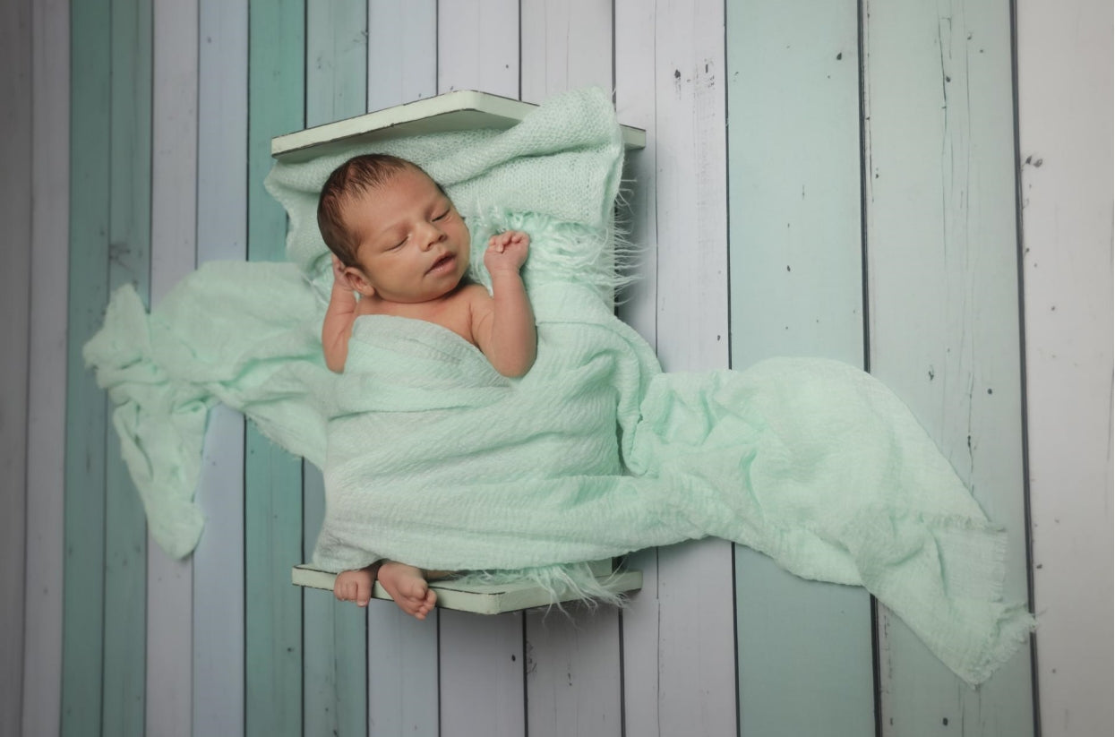 Kate Mint White Wooden Plank Rubber Floor Mat Designed by Mini MakeBelieve - Kate Backdrop AU