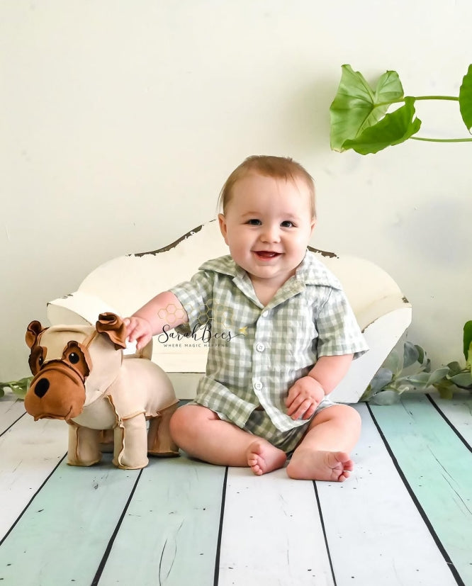 Kate Mint White Wooden Plank Rubber Floor Mat Designed by Mini MakeBelieve - Kate Backdrop AU