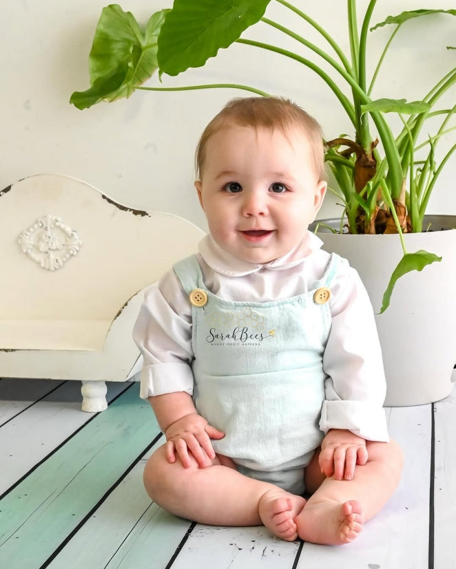 Kate Mint White Wooden Plank Rubber Floor Mat Designed by Mini MakeBelieve - Kate Backdrop AU