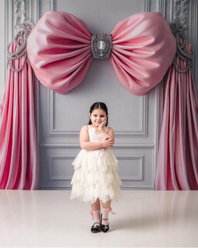 LONSALE Kate Pink Bow Drapery Retro Backdrop Designed by Mini MakeBelieve - Kate Backdrop AU