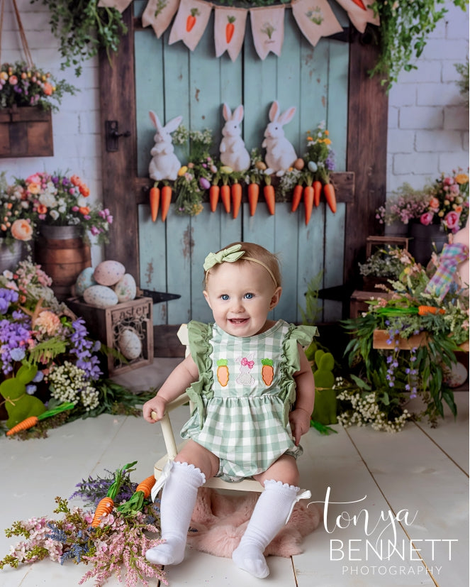 Kate Easter Bunny Carrots Door Wood Backdrop Designed by Emetselch - Kate Backdrop AU