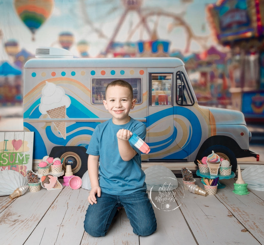 Kate Ice Cream Truck Day Backdrop Designed by Mini MakeBelieve - Kate Backdrop AU