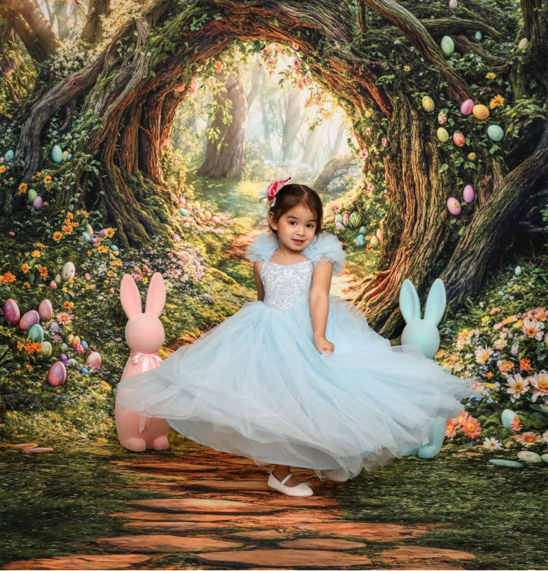 Kate Easter Forest Tree Arch Path Fleece Backdrop Designed by Emetselch - Kate Backdrop AU