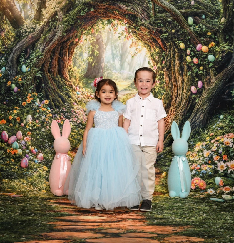 Kate Easter Forest Tree Arch Path Fleece Backdrop Designed by Emetselch - Kate Backdrop AU