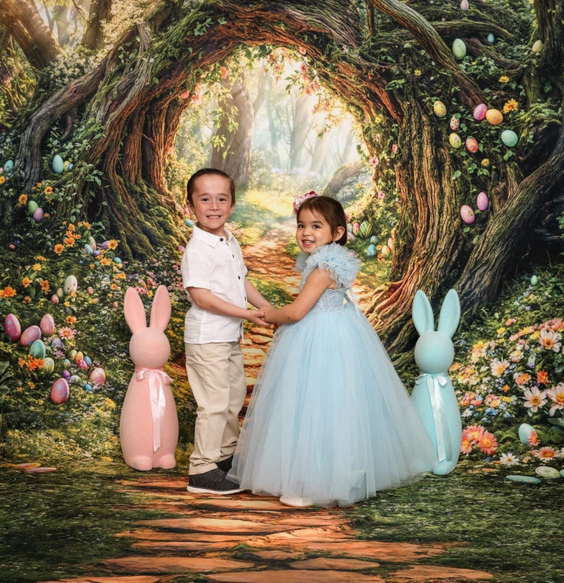 Kate Easter Forest Tree Arch Path Fleece Backdrop Designed by Emetselch - Kate Backdrop AU
