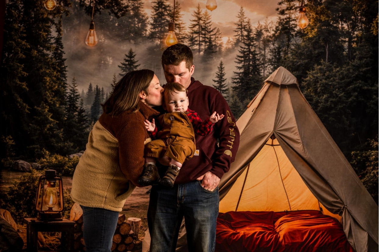 Kate Camping Forest Tent Lights Backdrop Designed by Emetselch - Kate Backdrop AU
