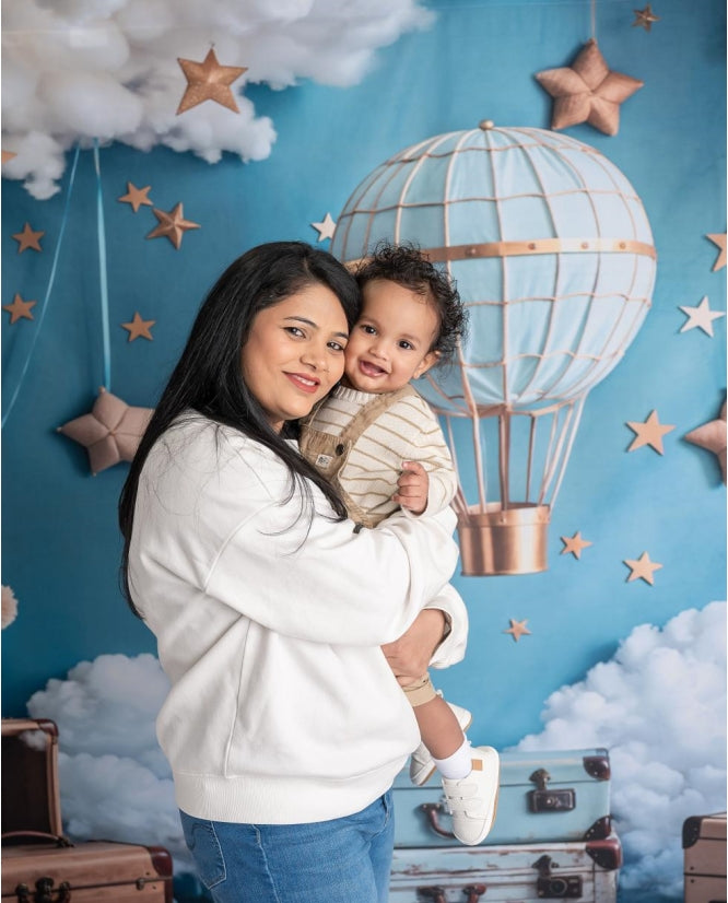 Kate Hot Air Balloon Teddy Bear Backdrop Designed by Emetselch - Kate Backdrop AU