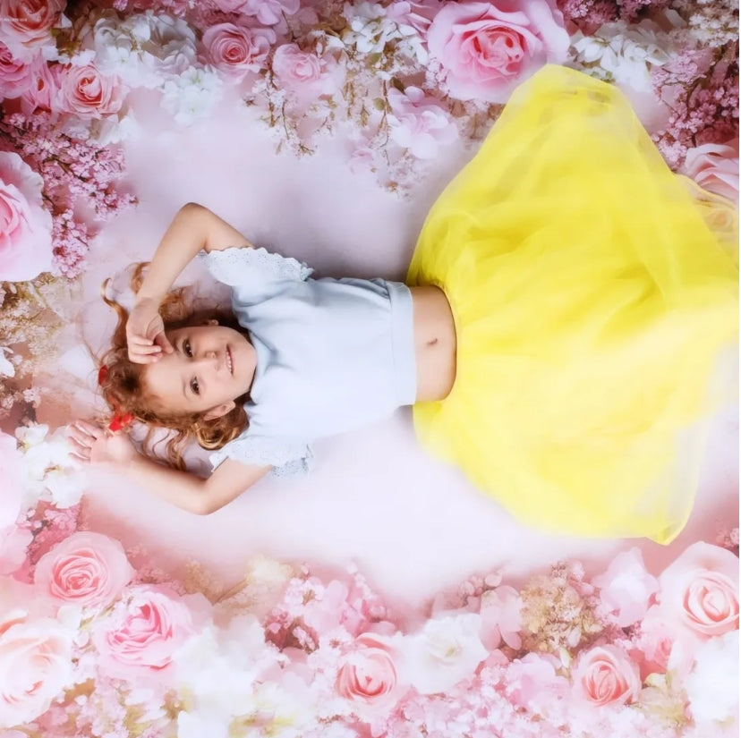 Kate Spring Floral Pink Rose Rubber Floor Mat Designed by Mini MakeBelieve - Kate Backdrop AU