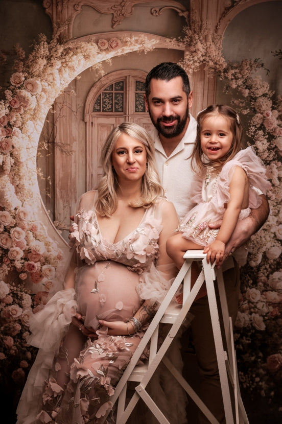 Kate Fleece Floral Moon Backdrop Wedding Mother's Day Designed by Emetselch - Kate Backdrop AU