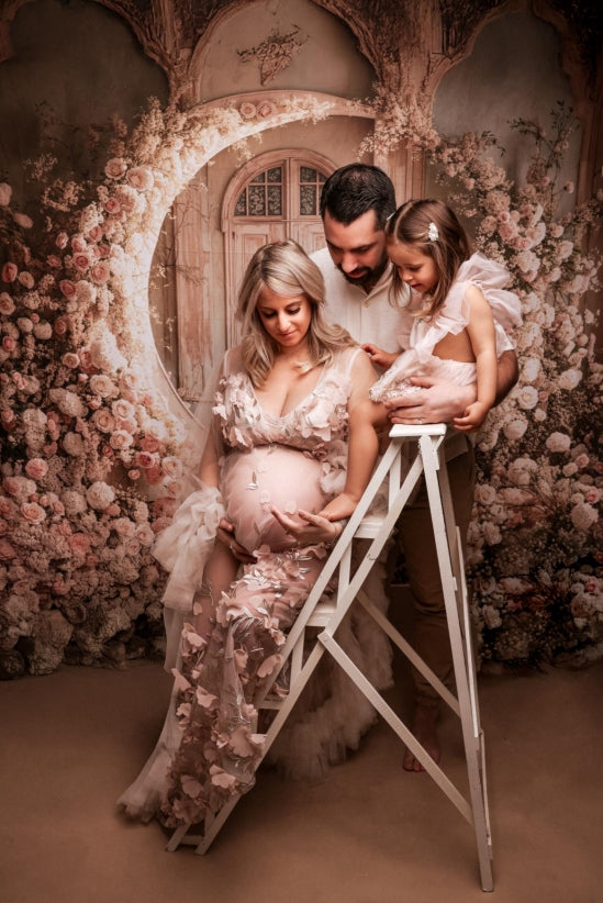 Kate Fleece Floral Moon Backdrop Wedding Mother's Day Designed by Emetselch - Kate Backdrop AU