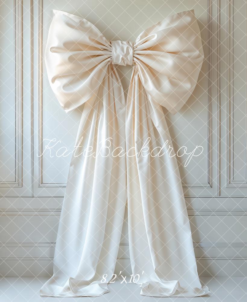 Kate Cream Satin Bow Wall Backdrop Designed by Emetselch - Kate Backdrop AU