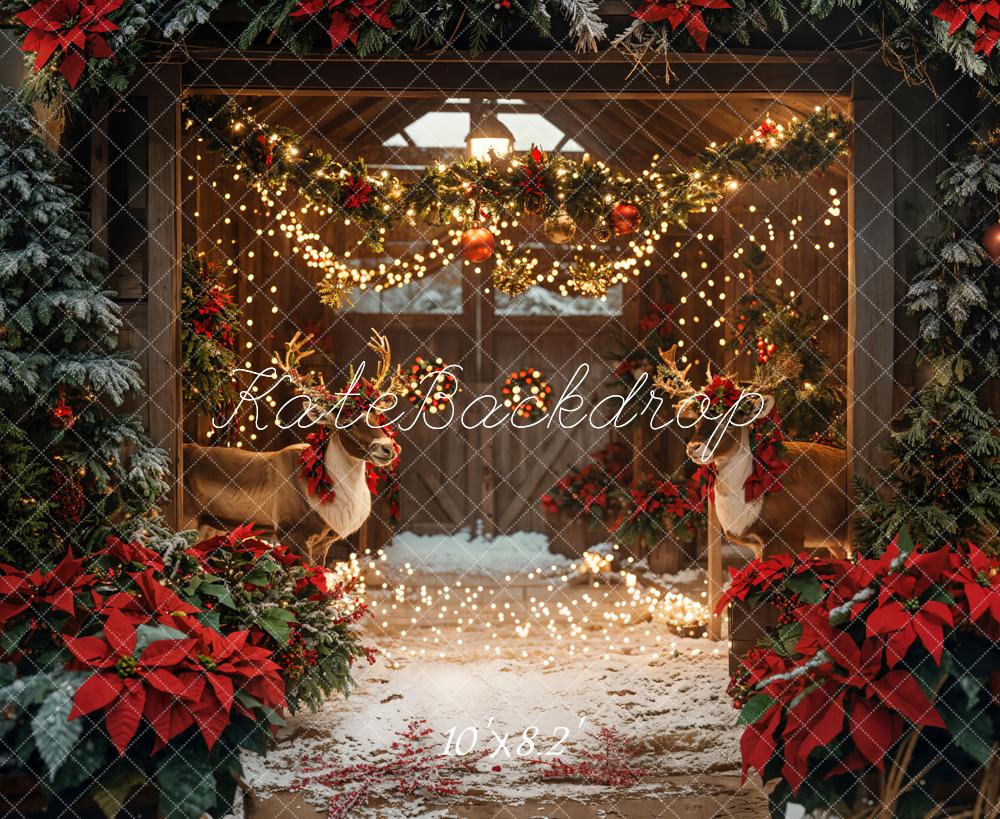 Kate Christmas Reindeer Backdrop Designed by Emetselch - Kate Backdrop AU