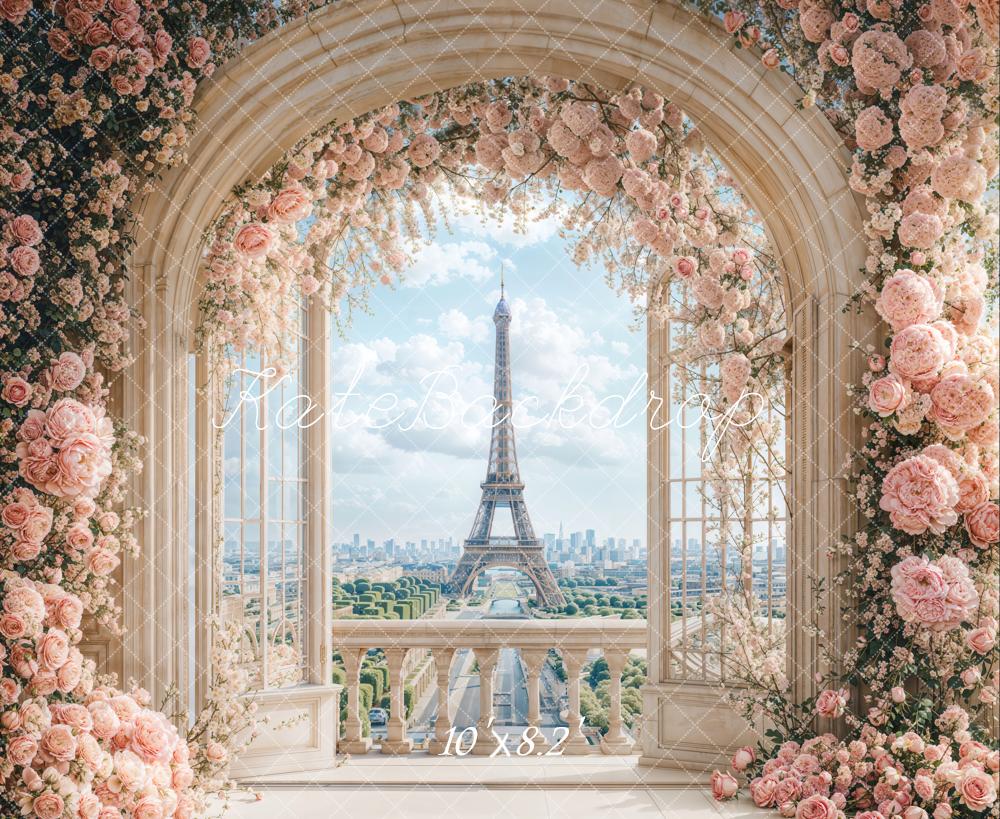 Kate Flower Arch Tower Window Spring Backdrop Designed by Emetselch - Kate Backdrop AU