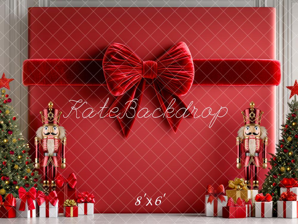 Kate Christmas Red Bow Gift Backdrop Designed by Mini MakeBelieve - Kate Backdrop AU