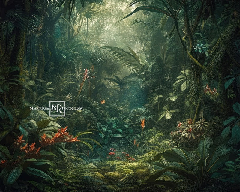 Kate Jungle Dense Foliage Tropical Backdrop Designed by Mandy Ringe - Kate Backdrop AU