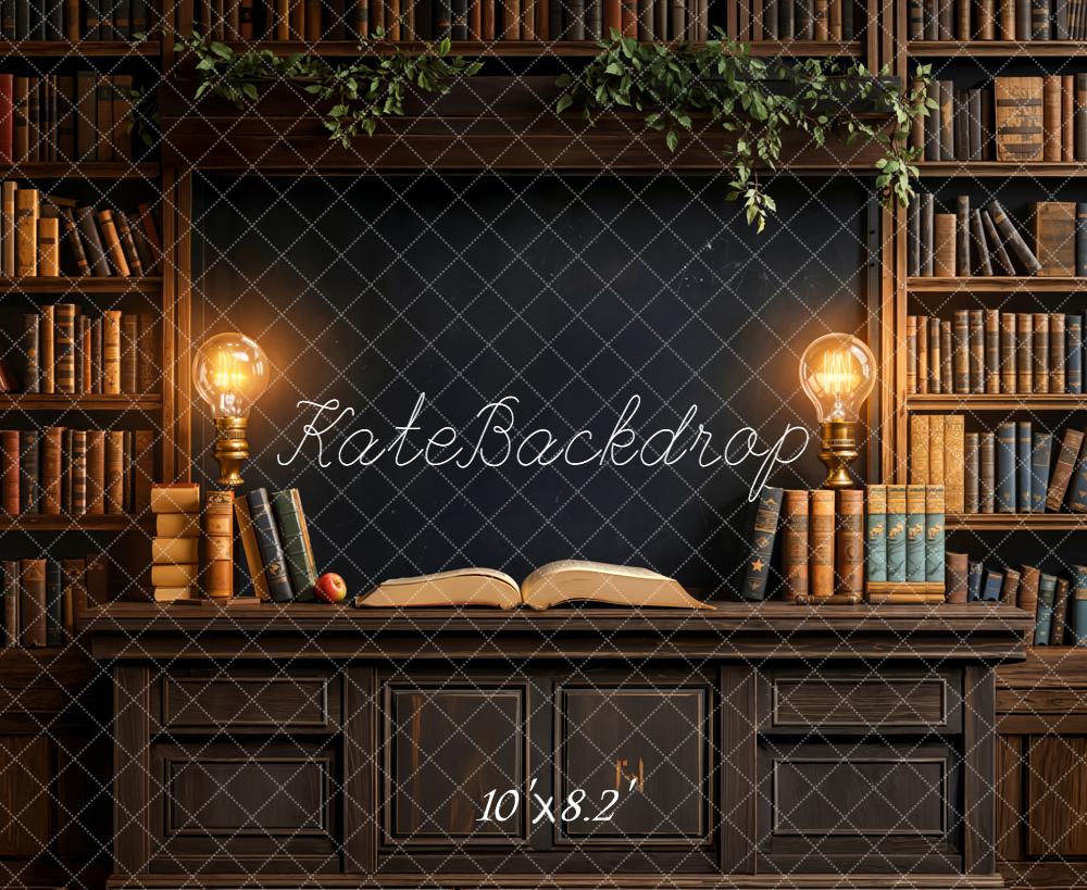 Kate Library Bookshelves Vintage Backdrop Designed by Emetselch - Kate Backdrop AU