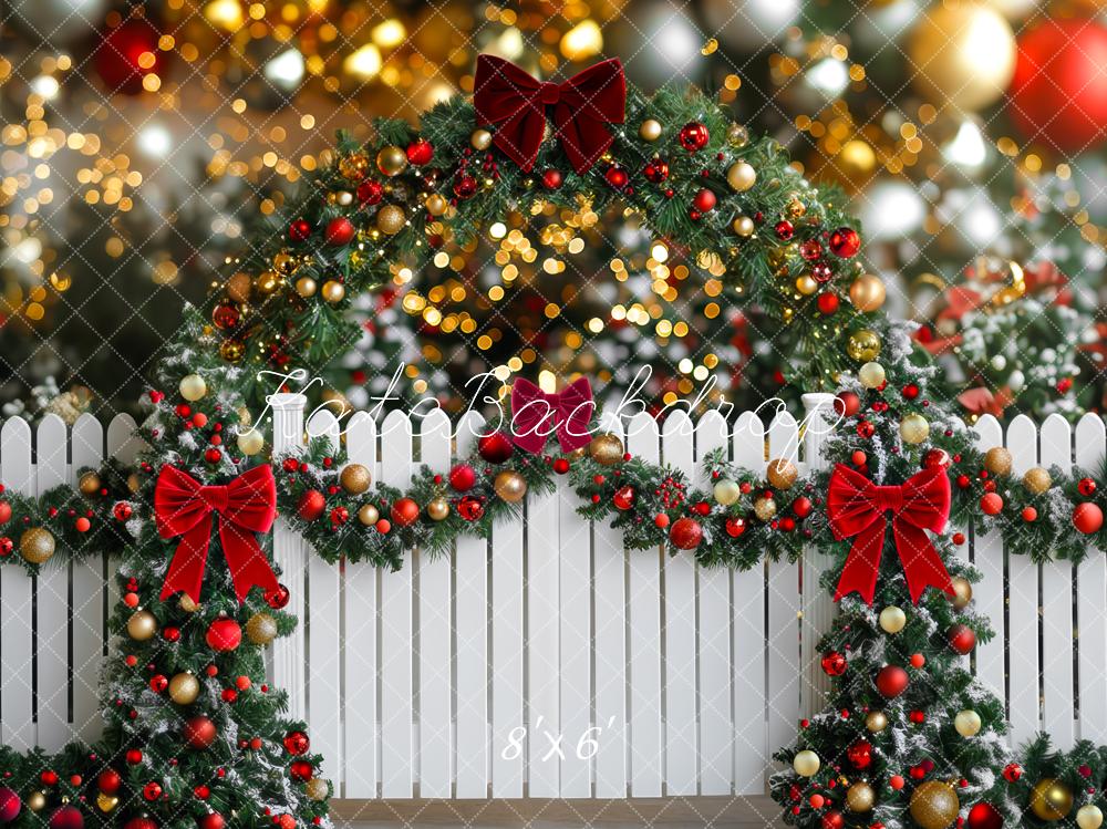 Kate Christmas Garland Arch Bokeh Backdrop Designed by Mini MakeBelieve - Kate Backdrop AU