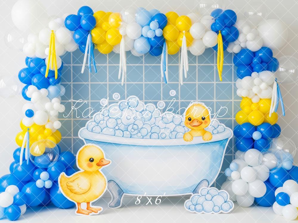 Kate Duck Bathtub Bubbles Balloon Backdrop Designed by Patty Roberts - Kate Backdrop AU