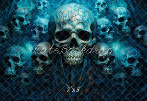 Kate Halloween Skulls Smoke Night Backdrop Designed by Chain