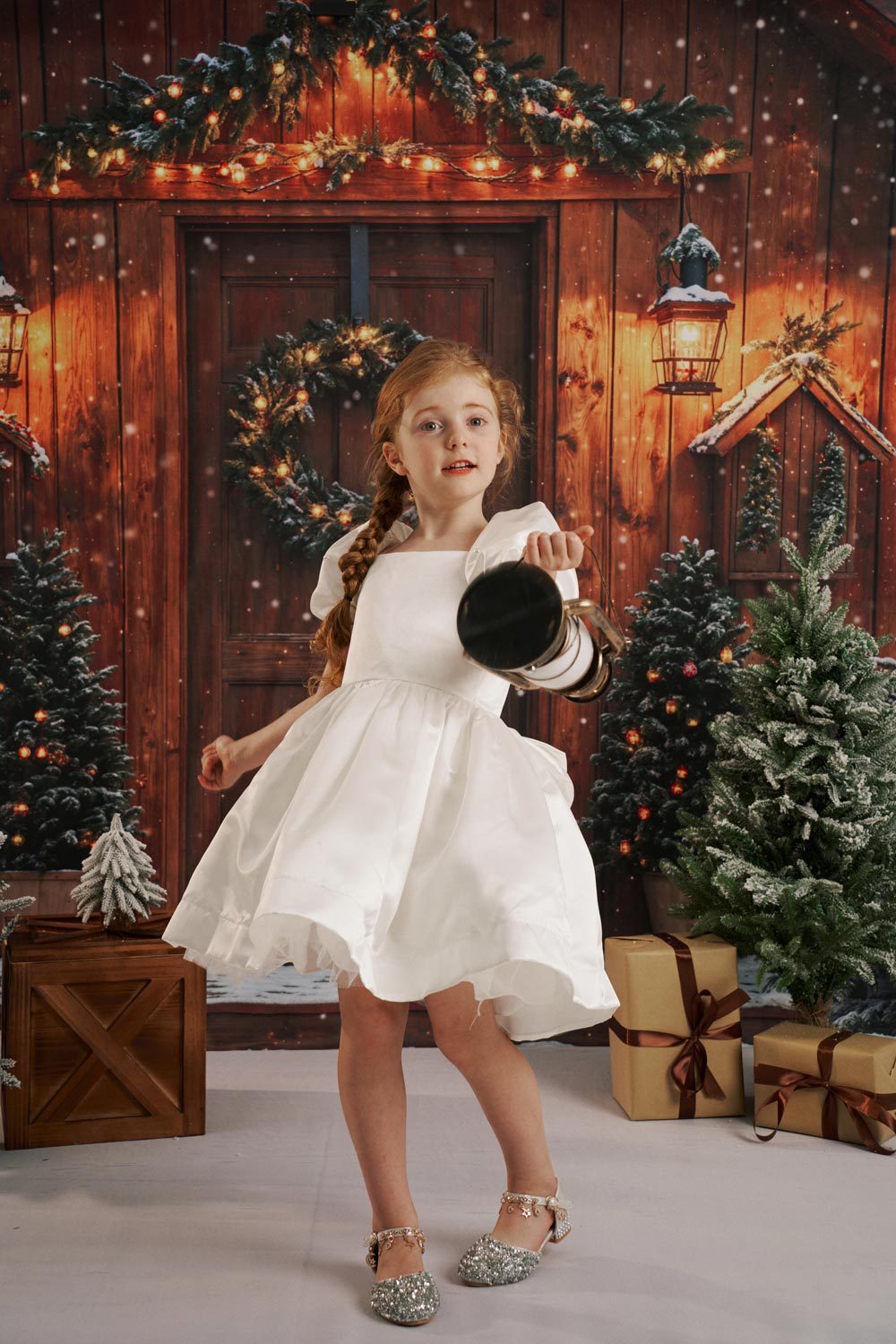 Kate Christmas Log House Backdrop Designed by Emetselch - Kate Backdrop AU