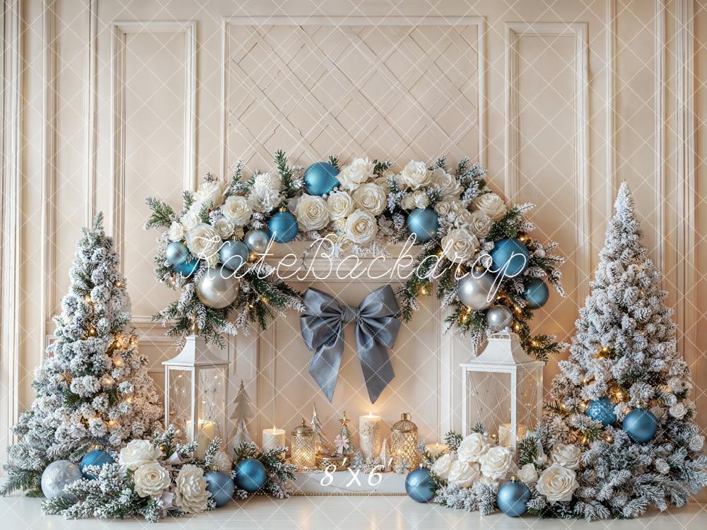 Kate Christmas Trees Bow Backdrop Designed by Emetselch - Kate Backdrop AU