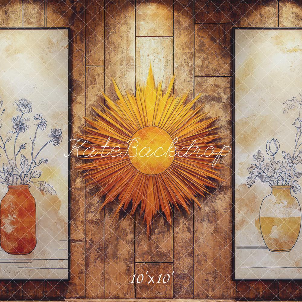 Kate Sunburst Floral Vase Wood Backdrop Designed by Mini MakeBelieve - Kate Backdrop AU