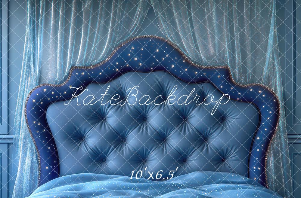 Lightning Deal Kate Blue Headboard Backdrop Designed by Mini MakeBelieve