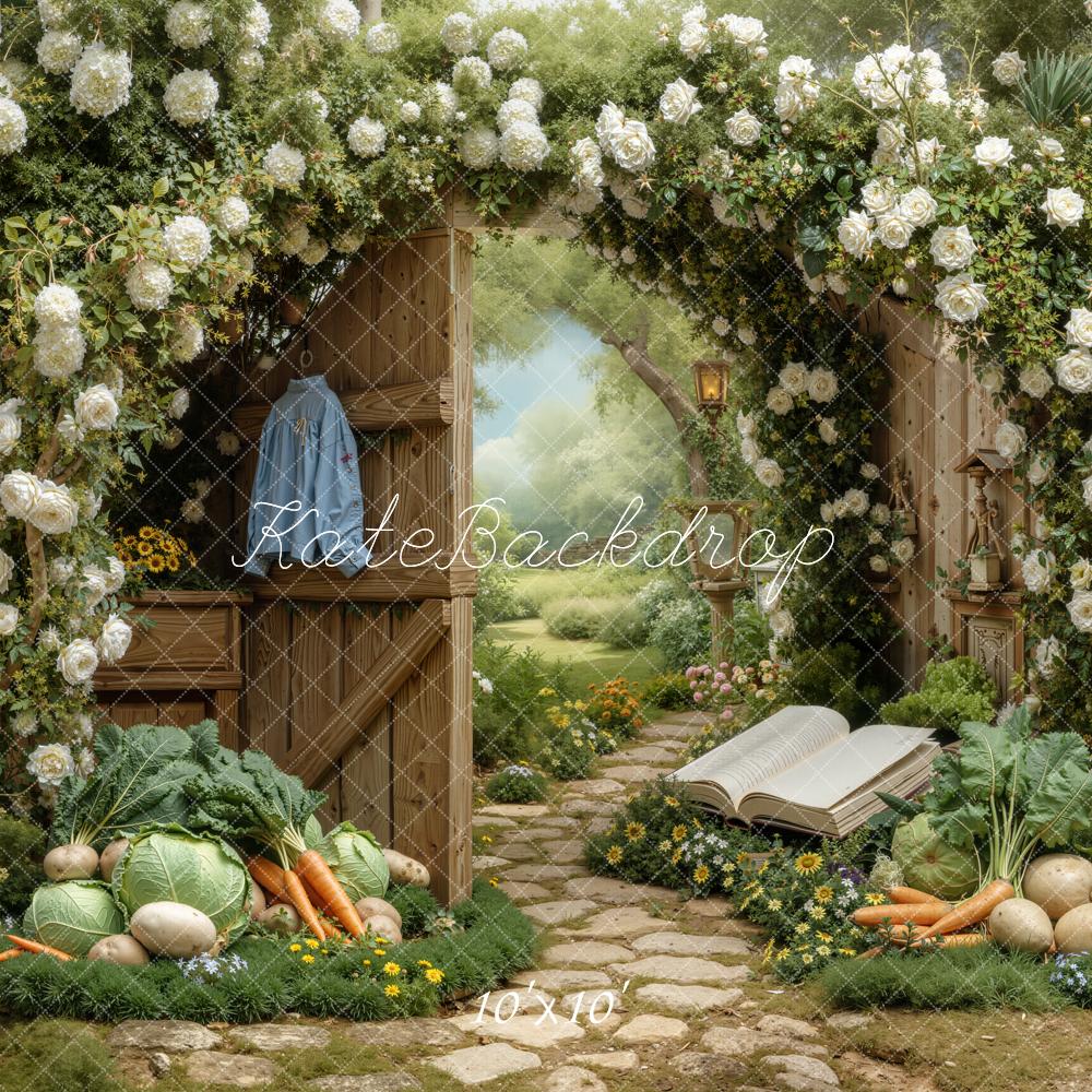 Kate Garden Arch Open Book Vegetables Backdrop Designed by Chain