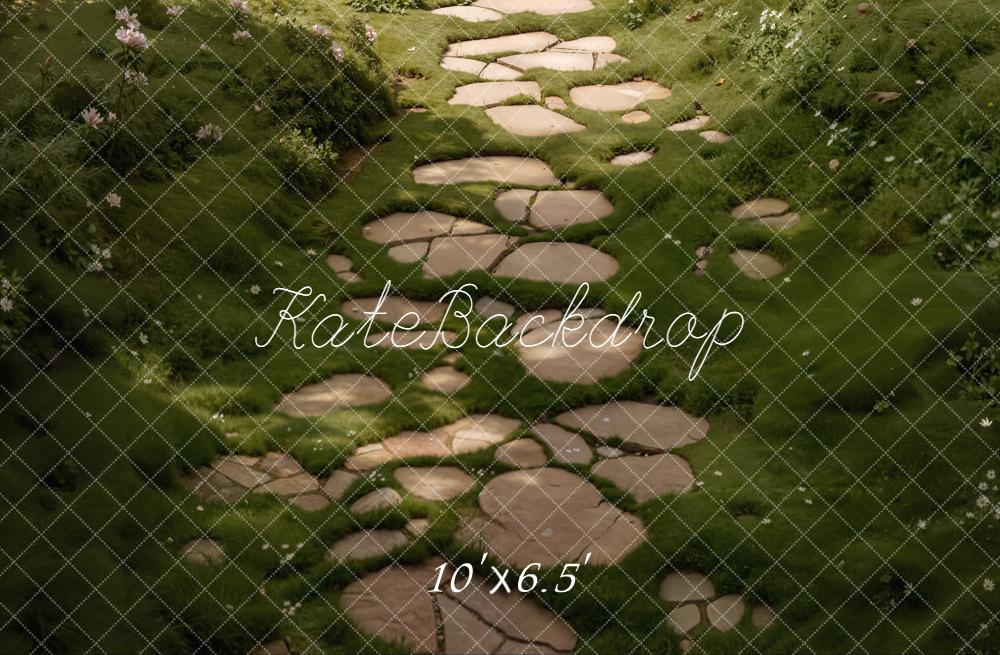 Kate Grass Stone Path Fleece Backdrop Designed by Kate Image