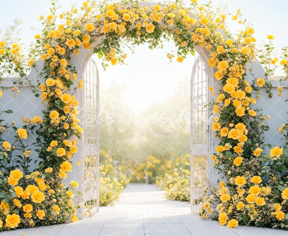 Kate Flower Arch Yellow Spring Gate Backdrop Designed by Emetselch - Kate Backdrop AU