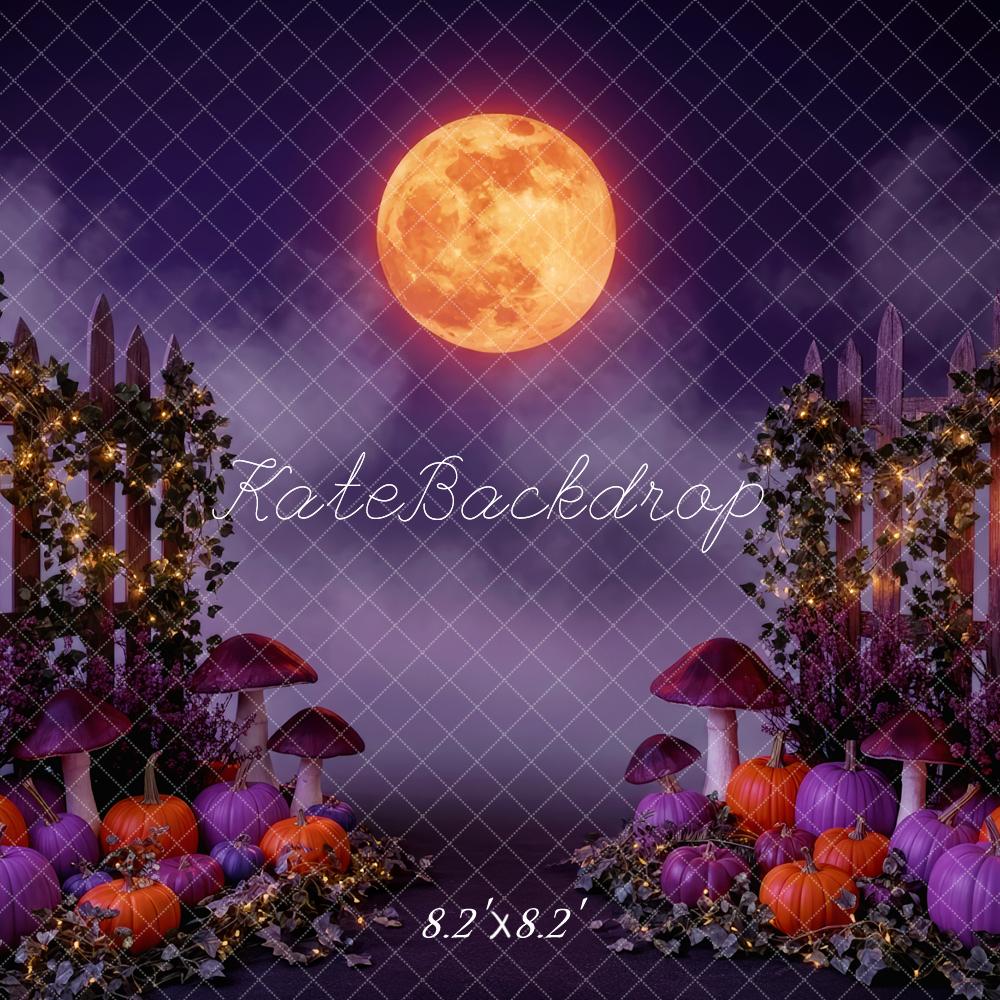Kate Halloween Full Moon Mushroom Backdrop Designed by Patty Roberts