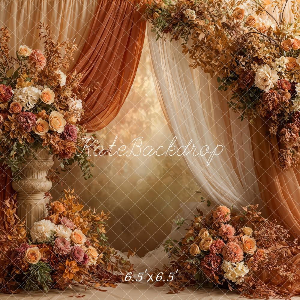 Kate Flower Arch Autumn Drapes Floral Backdrop Designed by Emetselch