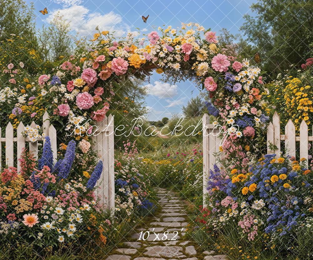 Kate Flower Arch Garden Fleece Backdrop Designed by Emetselch