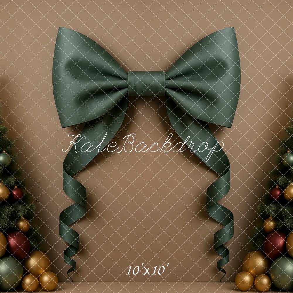 Kate Christmas Trees Green Bow Backdrop Designed by Patty Roberts