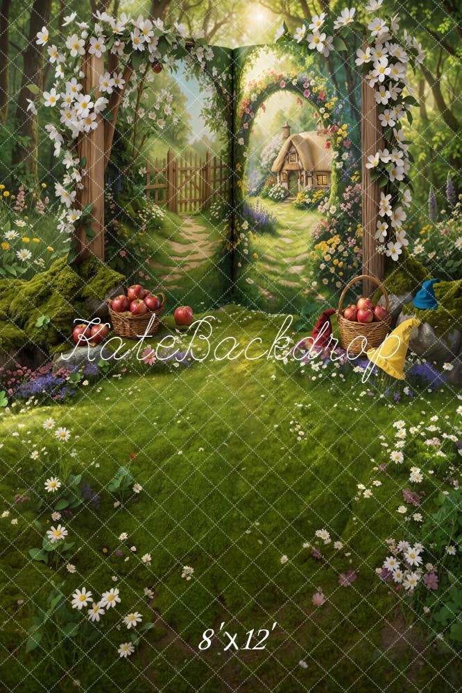 Kate Fairy Fantasy Cottage Open Book Forest Backdrop Designed by Chain