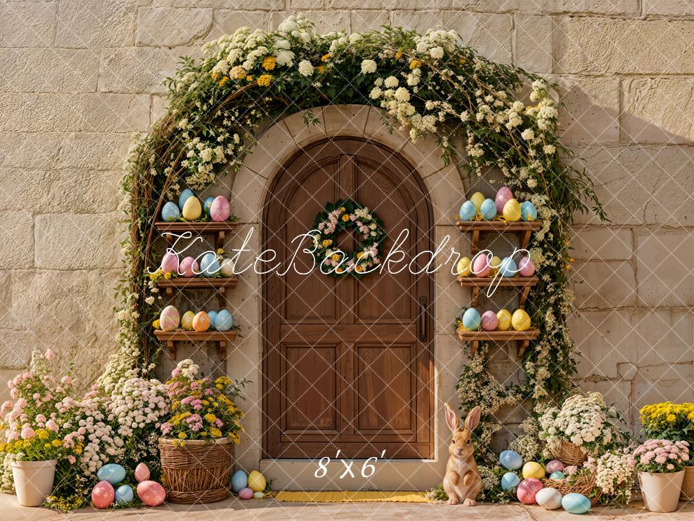 Kate Easter Bunny Wooden Door Eggs Backdrop Designed by Emetselch