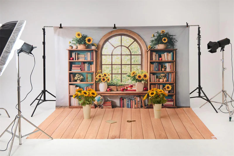 Kate Back to School Classroom Arch Window Sunflower Photo Kit