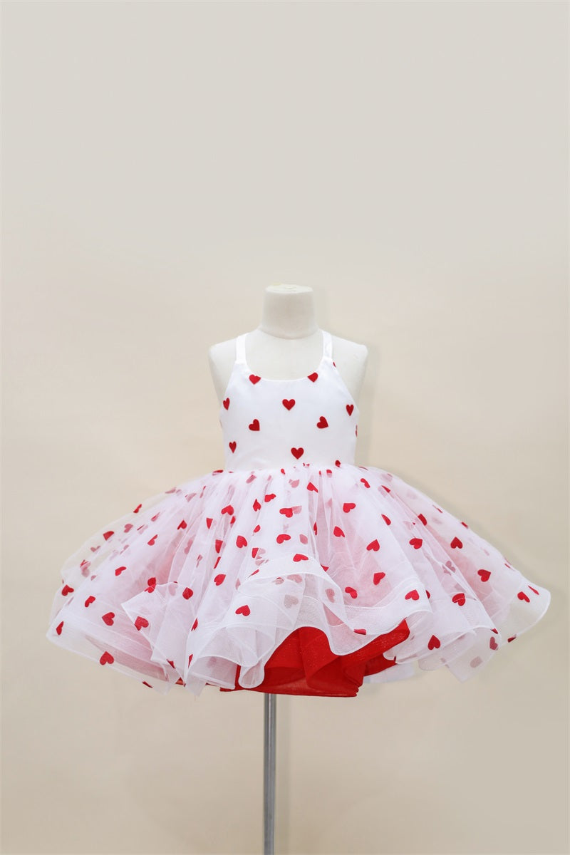 Kate Valentine's Day Heart Mesh Kids Dress for Photography - Kate Backdrop AU