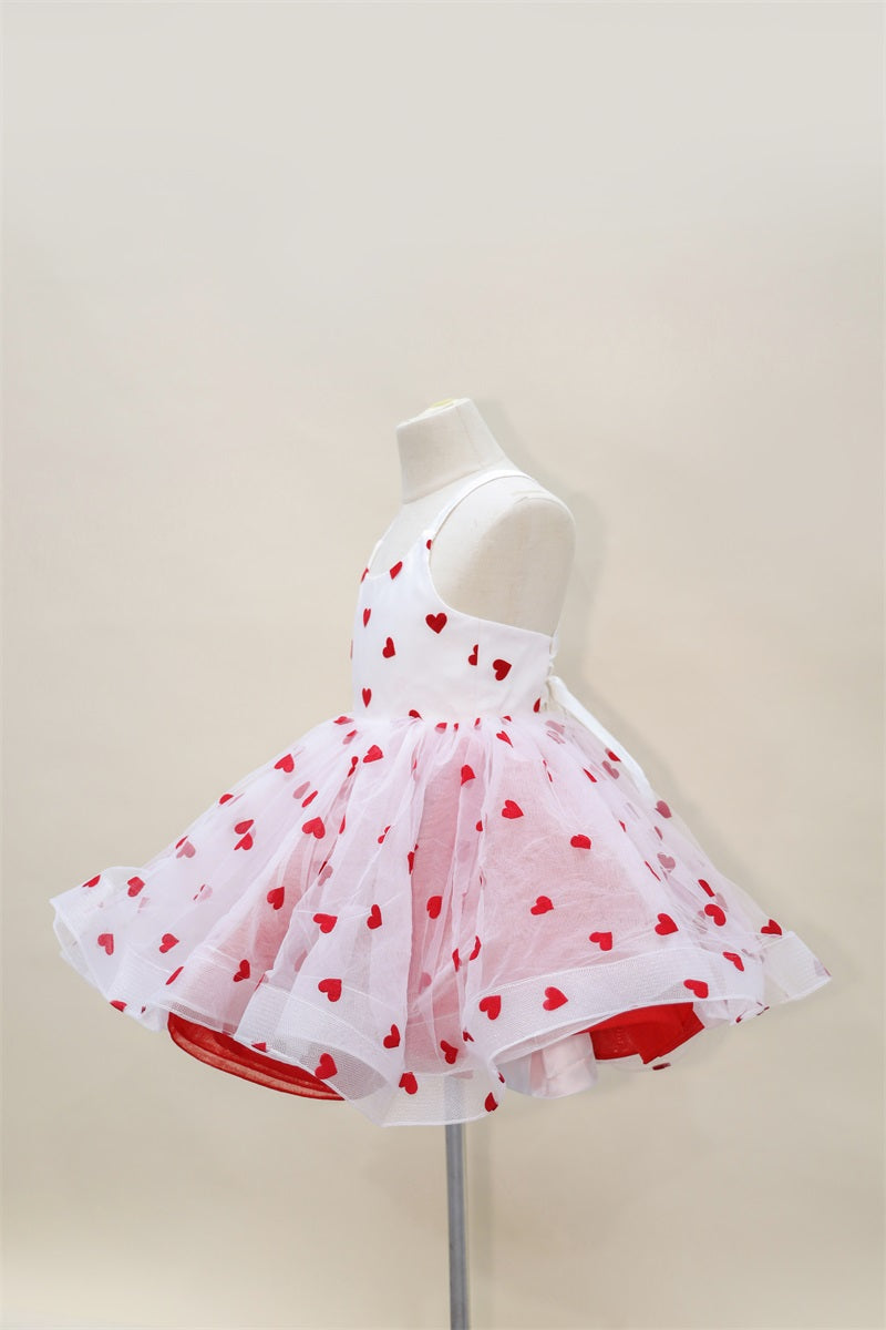 Kate Valentine's Day Heart Mesh Kids Dress for Photography - Kate Backdrop AU