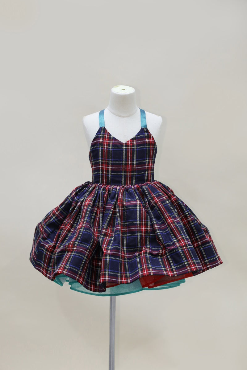 Kate Spring/Summer Plaid Lace-Up Kids Dress for Photography - Kate Backdrop AU
