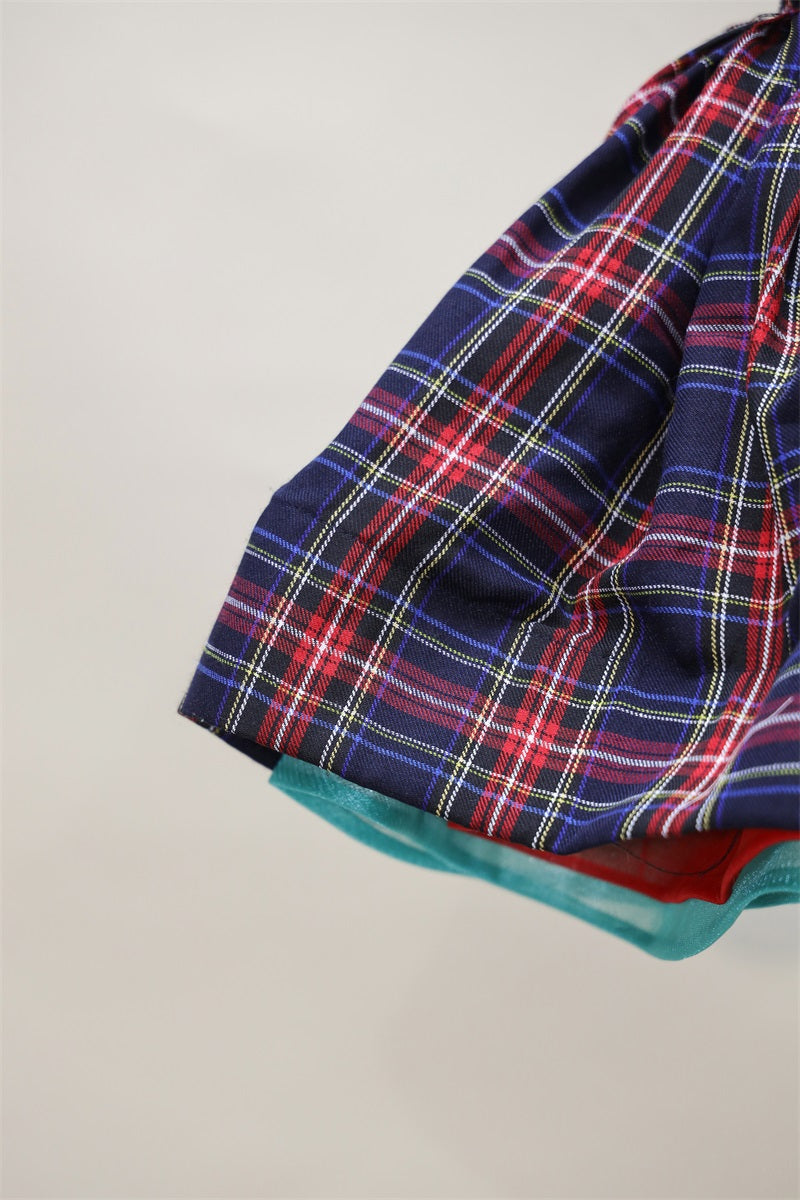 Kate Spring/Summer Plaid Lace-Up Kids Dress for Photography - Kate Backdrop AU