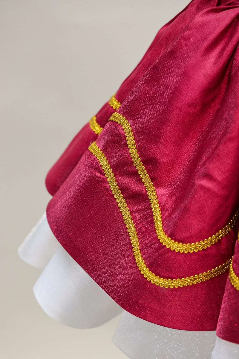 Kate Christmas Red Flying Sleeve Kids Dress for Photography - Kate Backdrop AU