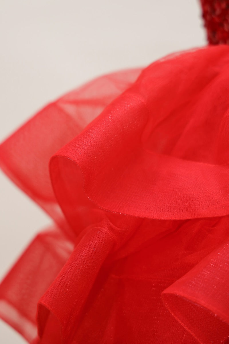 Kate Spring Mother's Day Red Sequined Tulle Kids Dress for Photography - Kate Backdrop AU