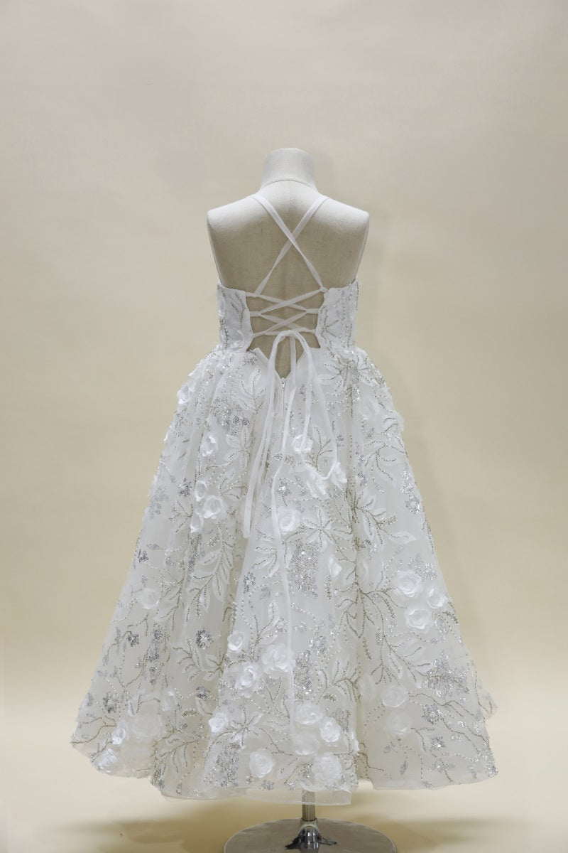 Kate Spring/Summer White Party Dress Kids Dress for Photography