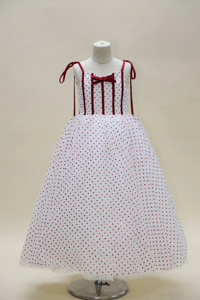 Kate Valentine's Day Heart Sequin Bow Kids Dress for Photography - Kate Backdrop AU