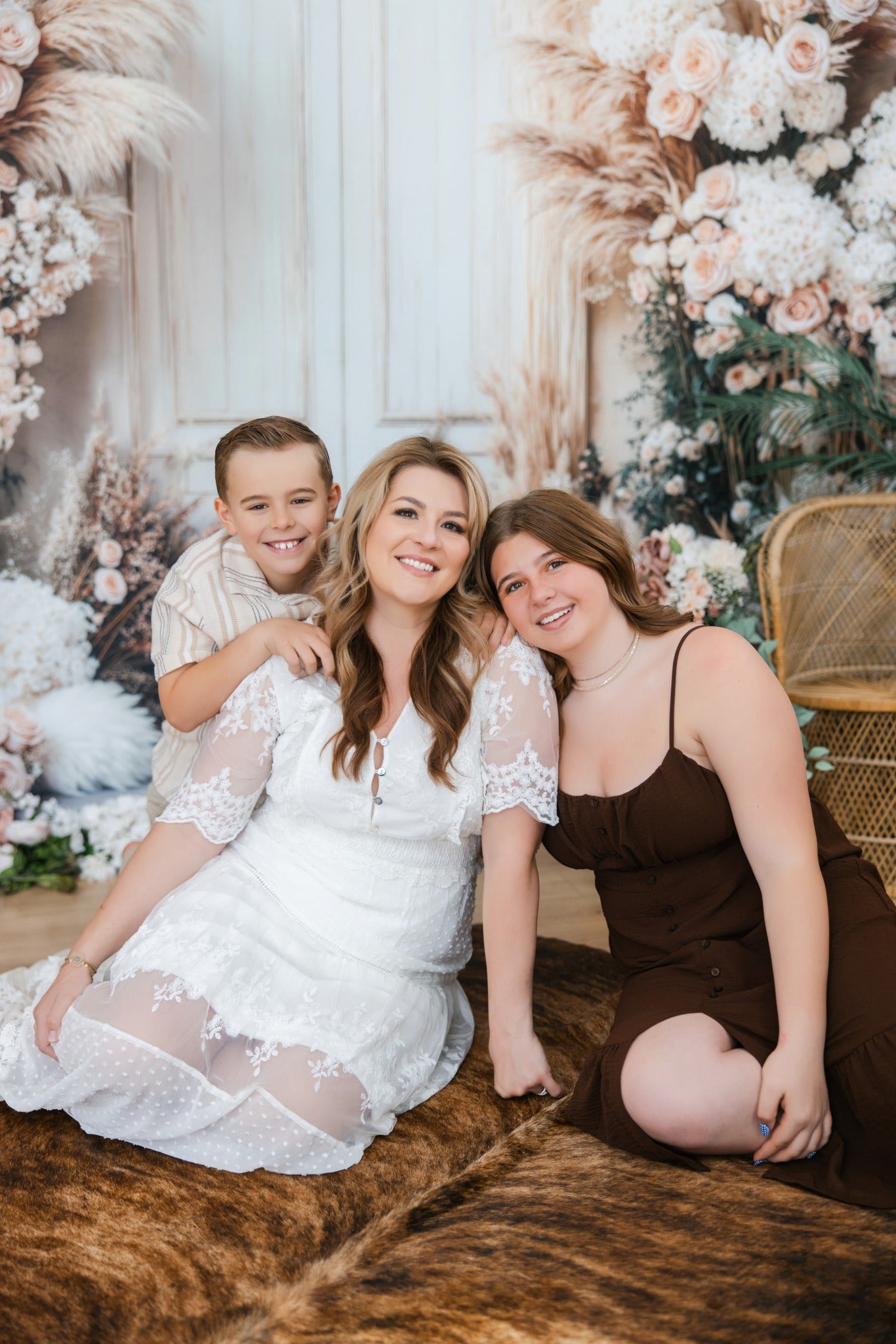 Kate Boho Floral Pampas Door Backdrop Designed by Emetselch